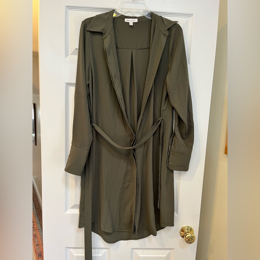 Olive green shirt dress